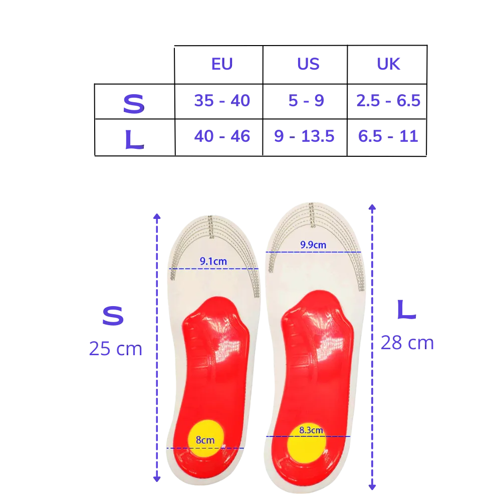 1 Pair of Firm Arch Support Insoles for Flat Feet