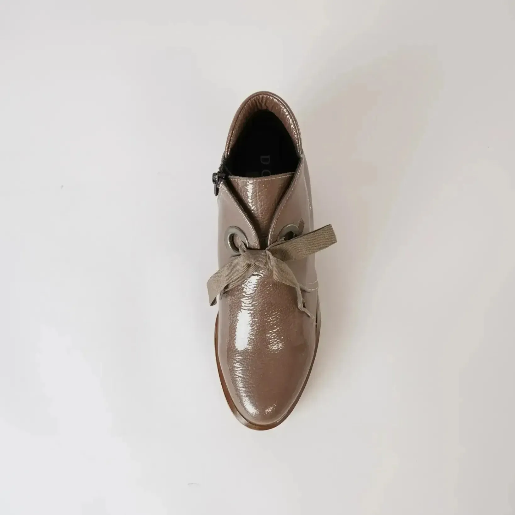 4664 Taupe Patent Ankle Boots