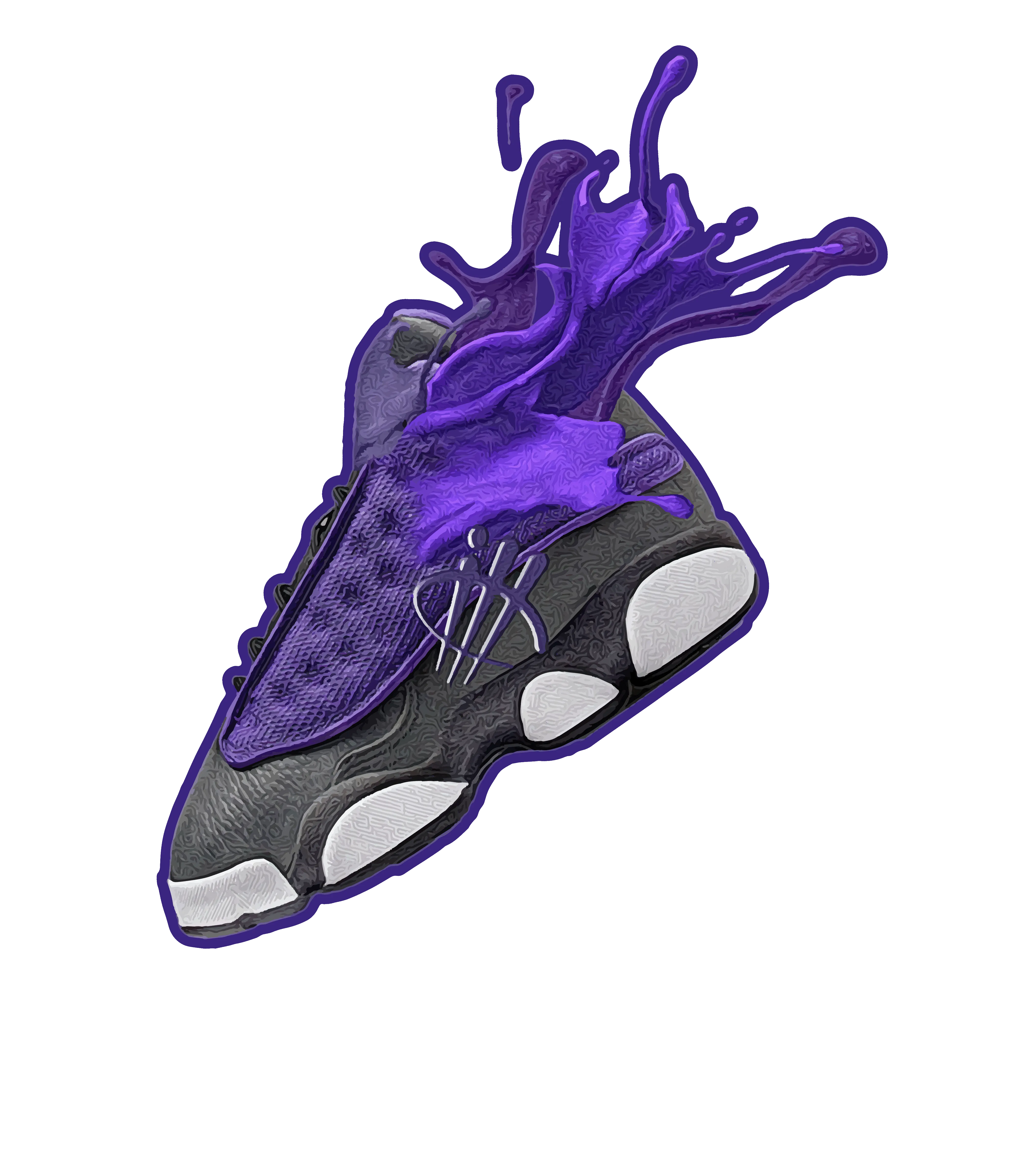 Air Jordan 13 Retro Purple Venom - White T-Shirt (SPLASH)