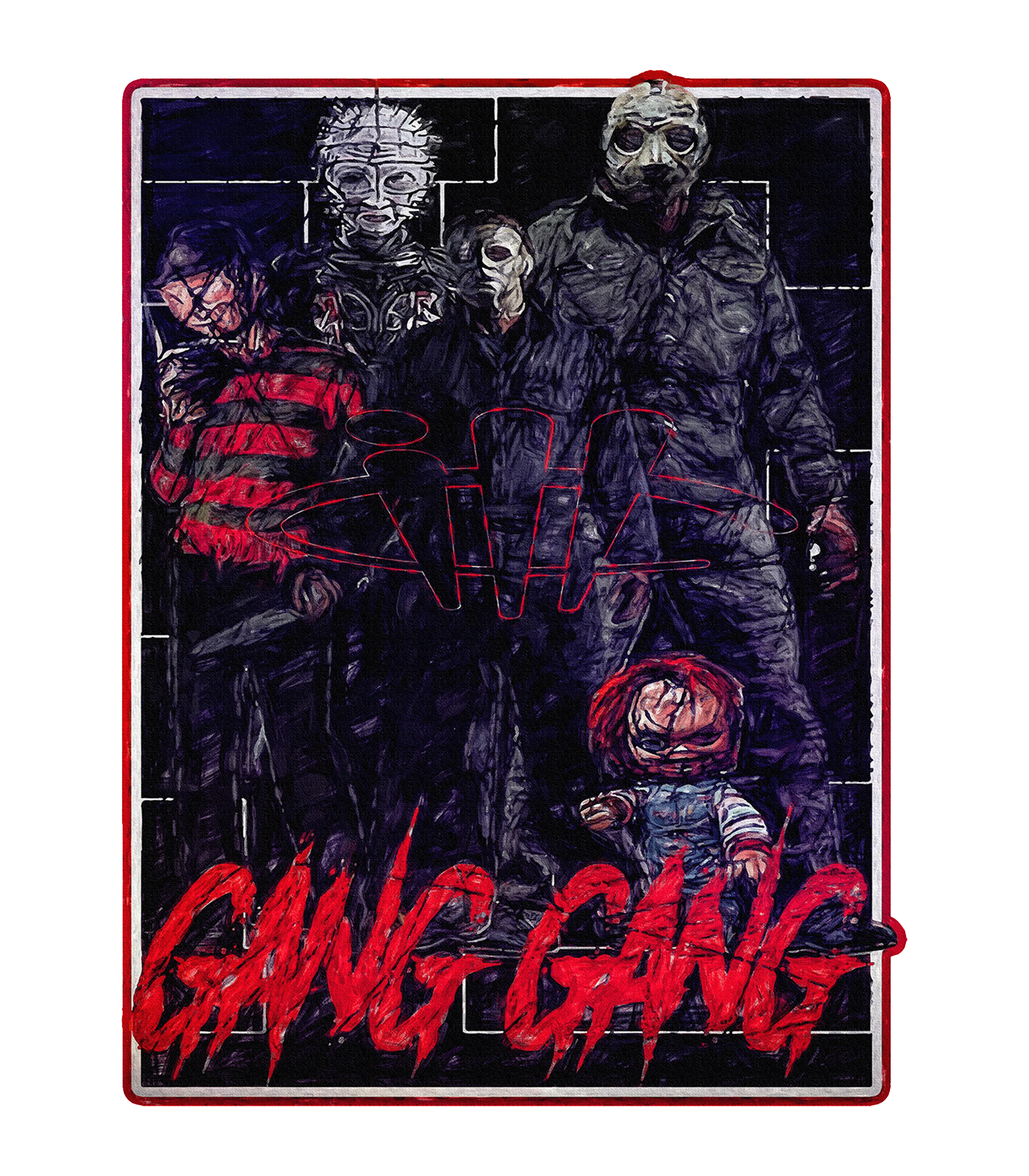 Air Jordan 4 Red Cement - Black T-Shirt (GANG GANG)