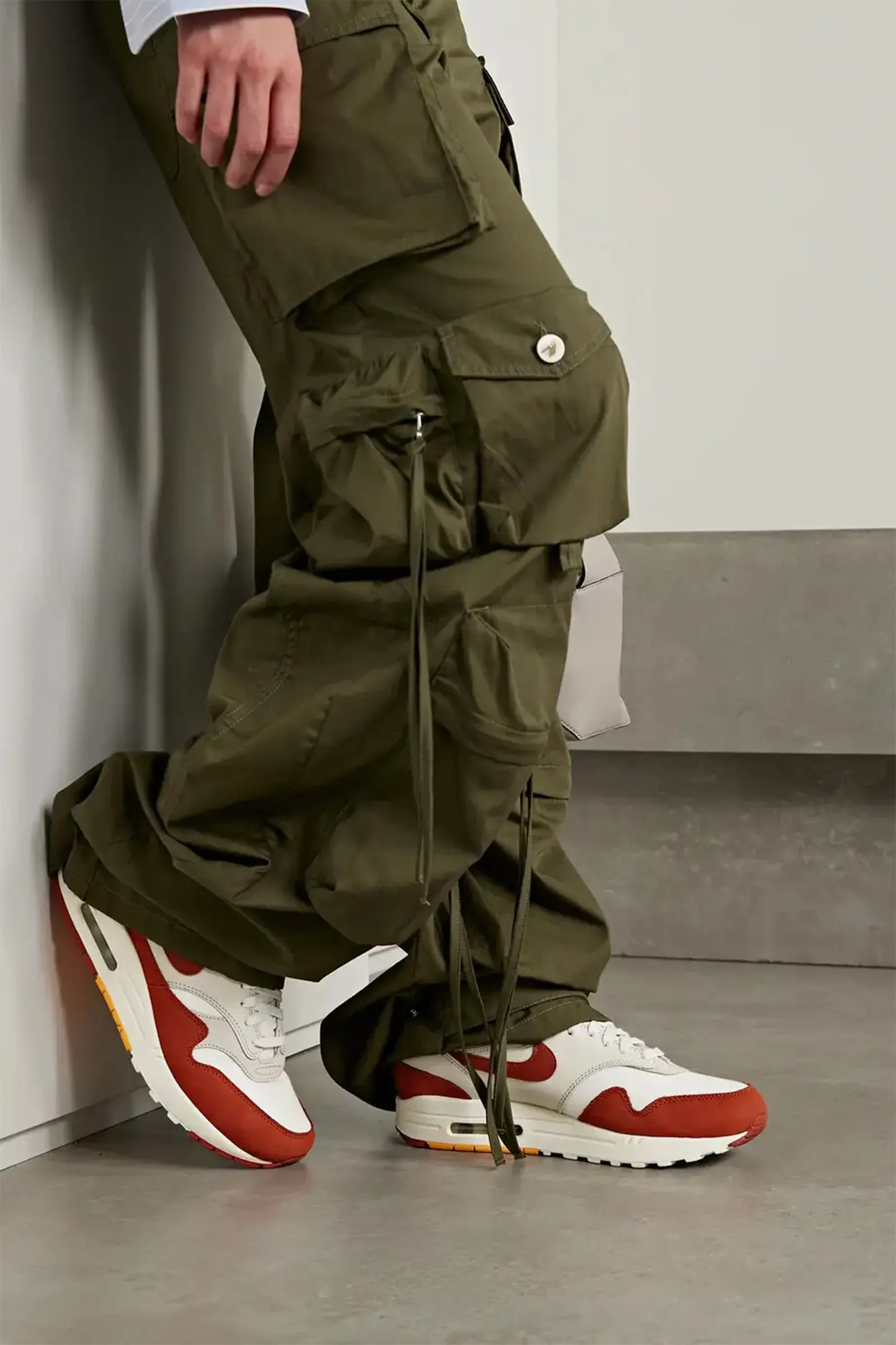 Air Max 1 Textured-leather, Suede and Canvas Sneakers