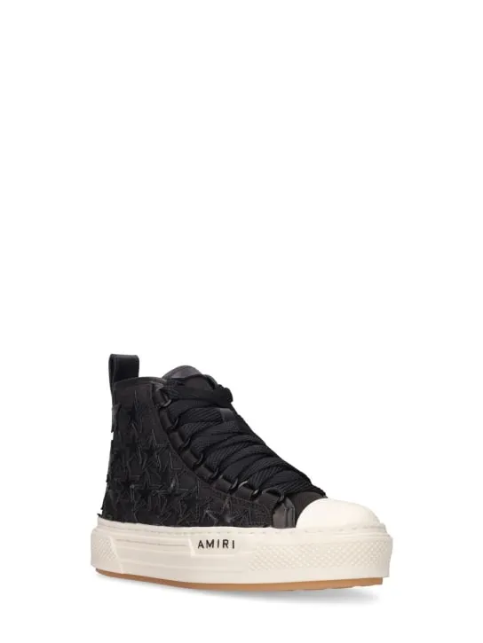 Amiri   Cotton canvas lace-up sneakers 