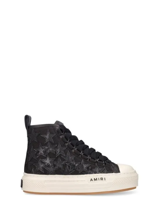 Amiri   Cotton canvas lace-up sneakers 