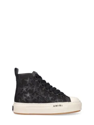 Amiri   Cotton canvas lace-up sneakers 
