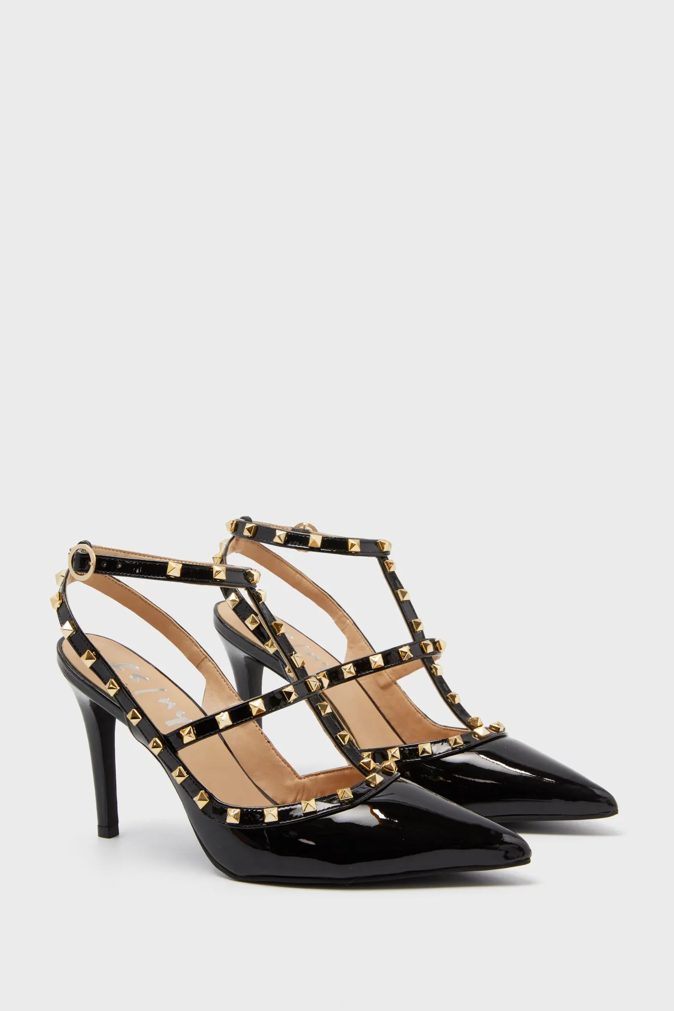 Black Elodie Studded Heels