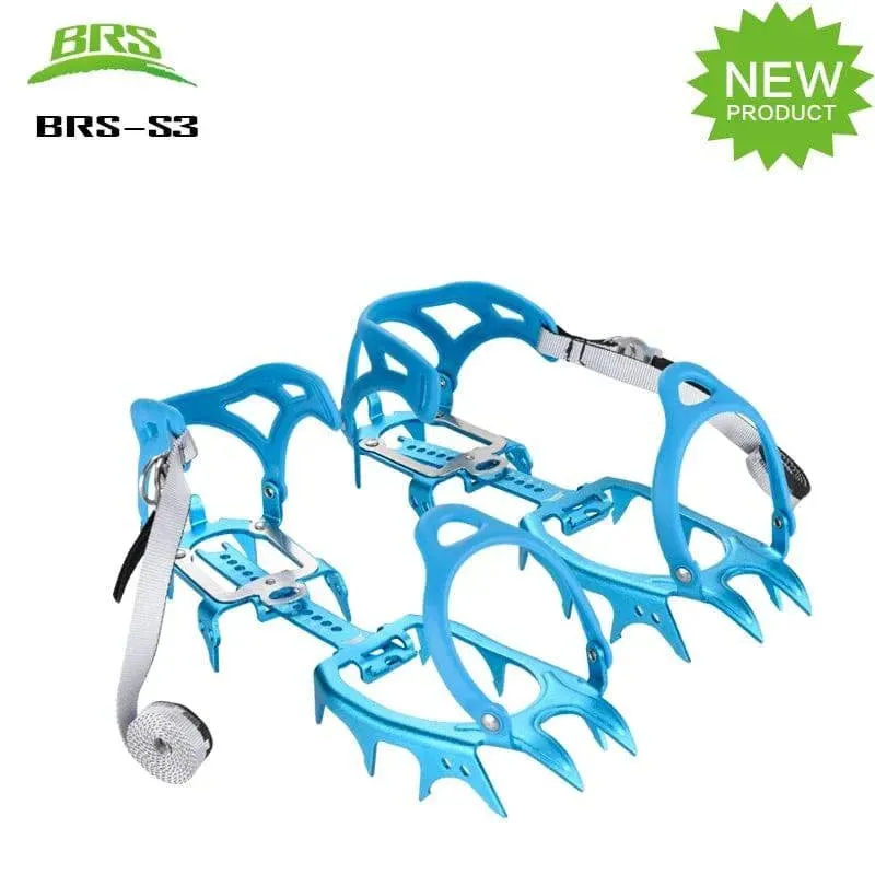 BRS-S3 14 Teeth Claws Snow Crampons Special Al-Alloy Ice Gripper Outdoor Climbing Mountaineering Equipment Non-Slip Crampons