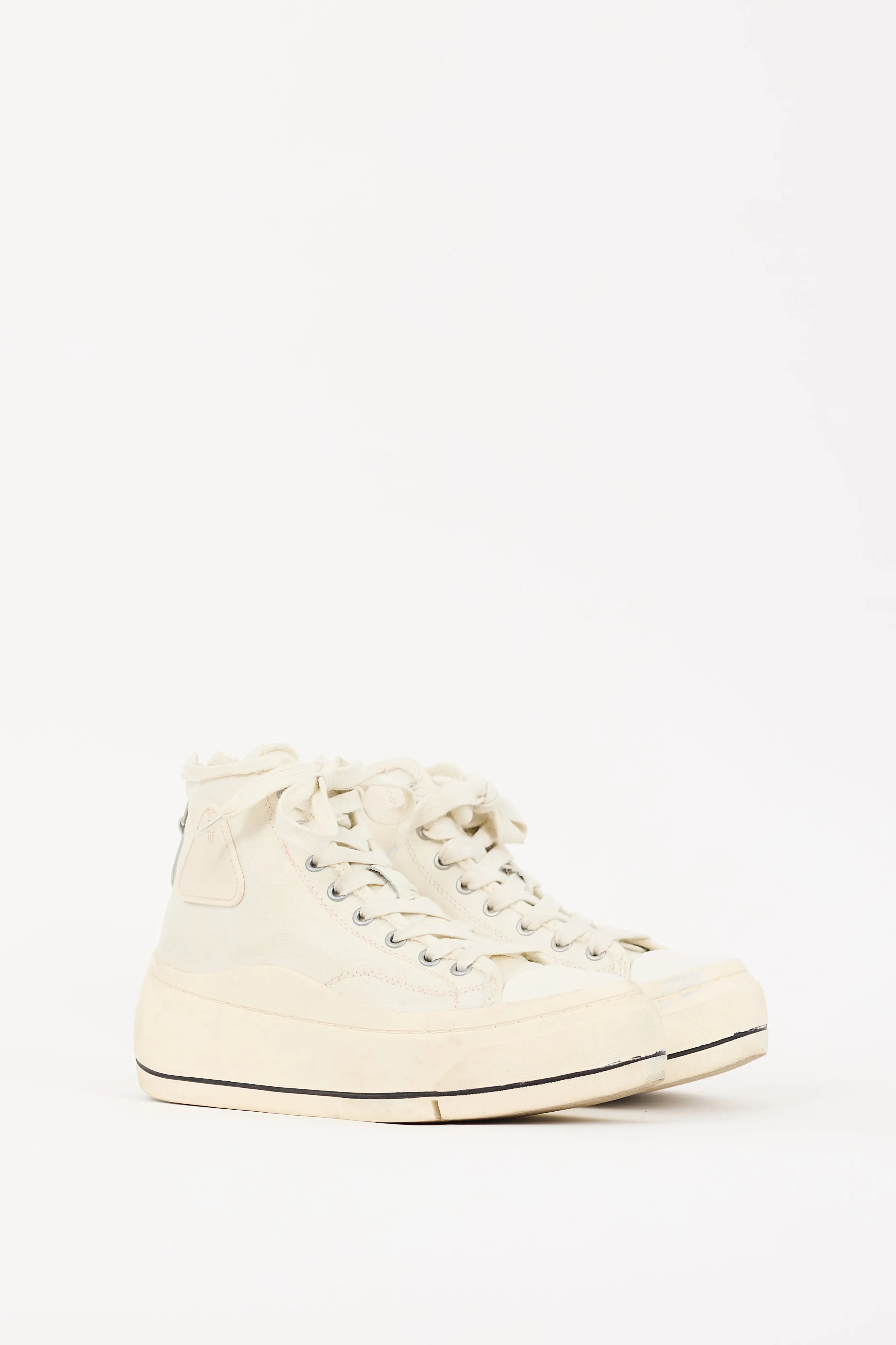 Cream Canvas & Rubber Kurt Platform Sneaker