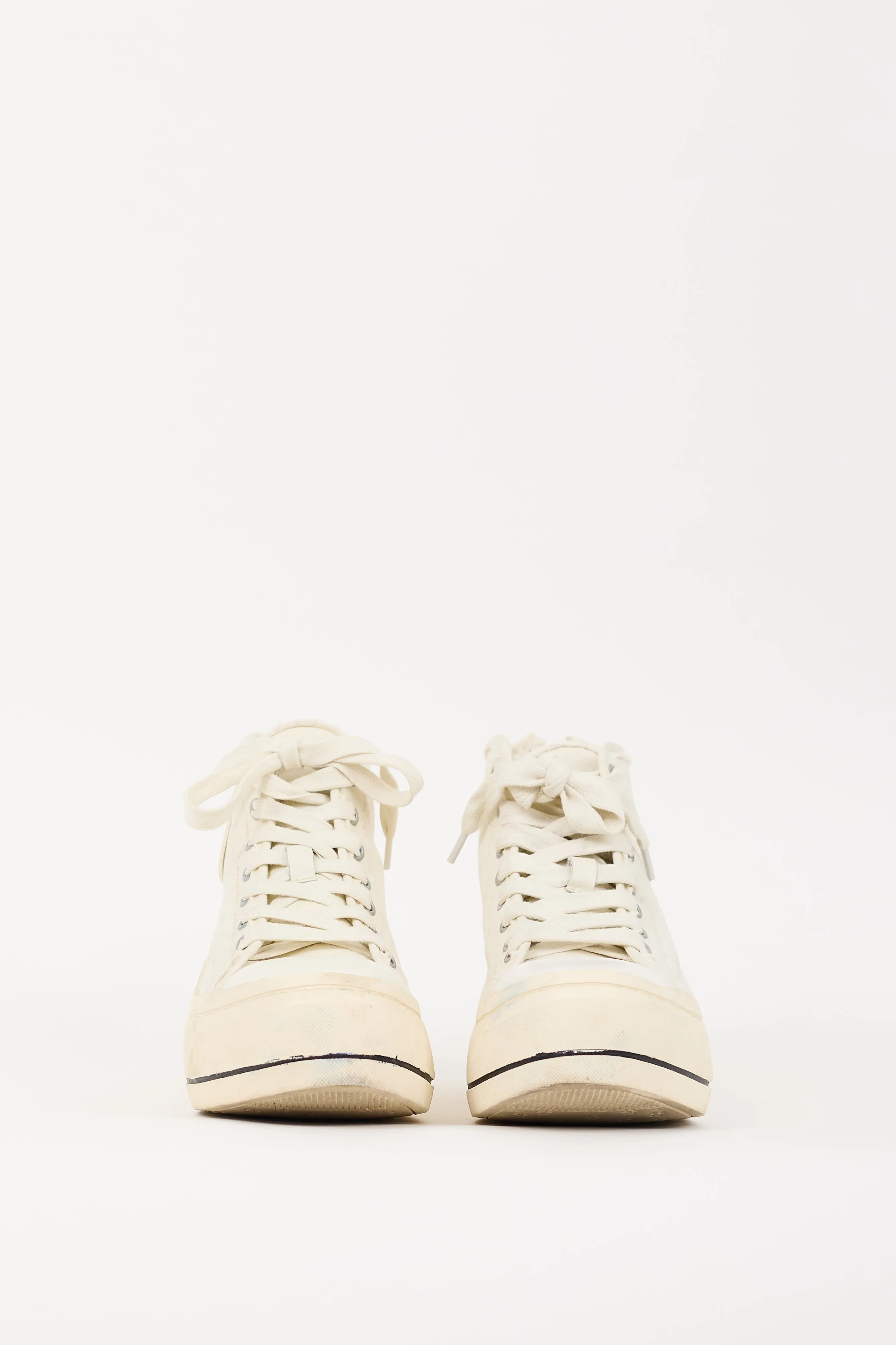 Cream Canvas & Rubber Kurt Platform Sneaker