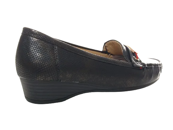 Damen Slipper Keilabsatz Ballerina Loafer Mokassins  Slip On Flats Freizeit Black #  399