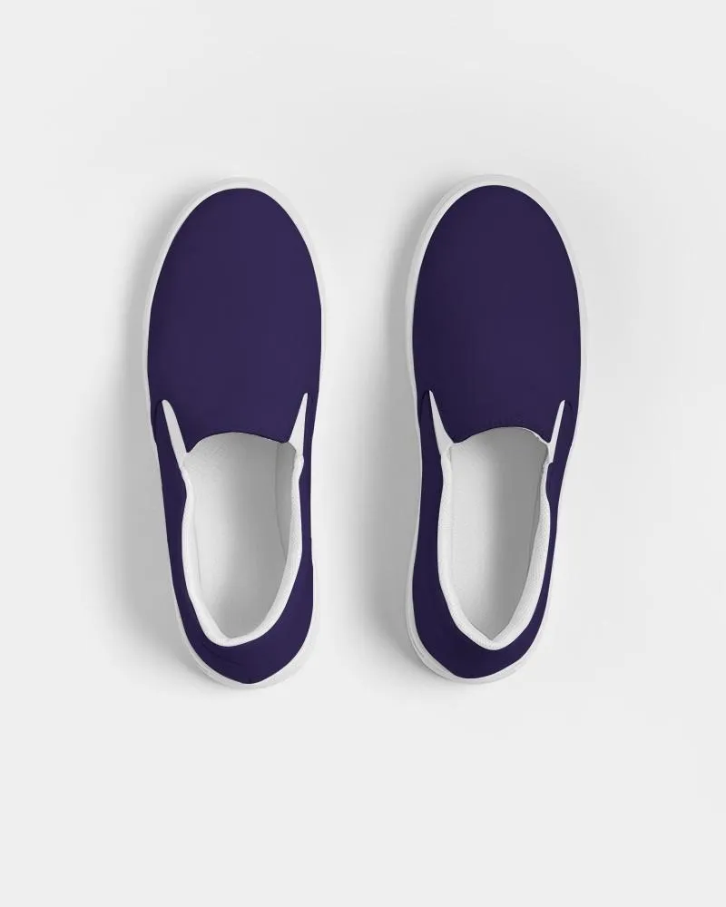 Dark Midtone Blue Slip-On Canvas Sneakers | Women's | C80M80Y0K80