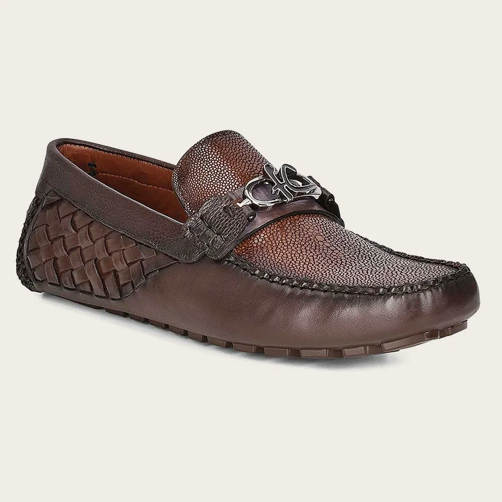 Driver dark brown exotic shoe