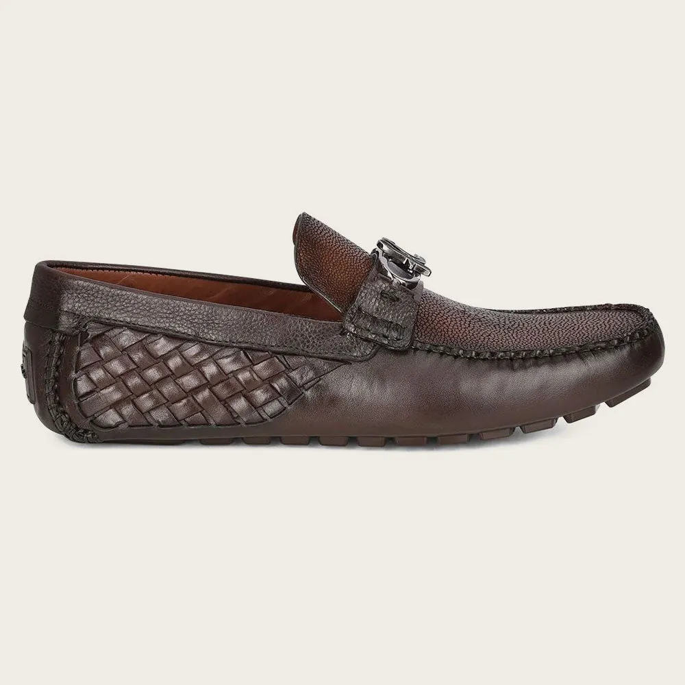 Driver dark brown exotic shoe