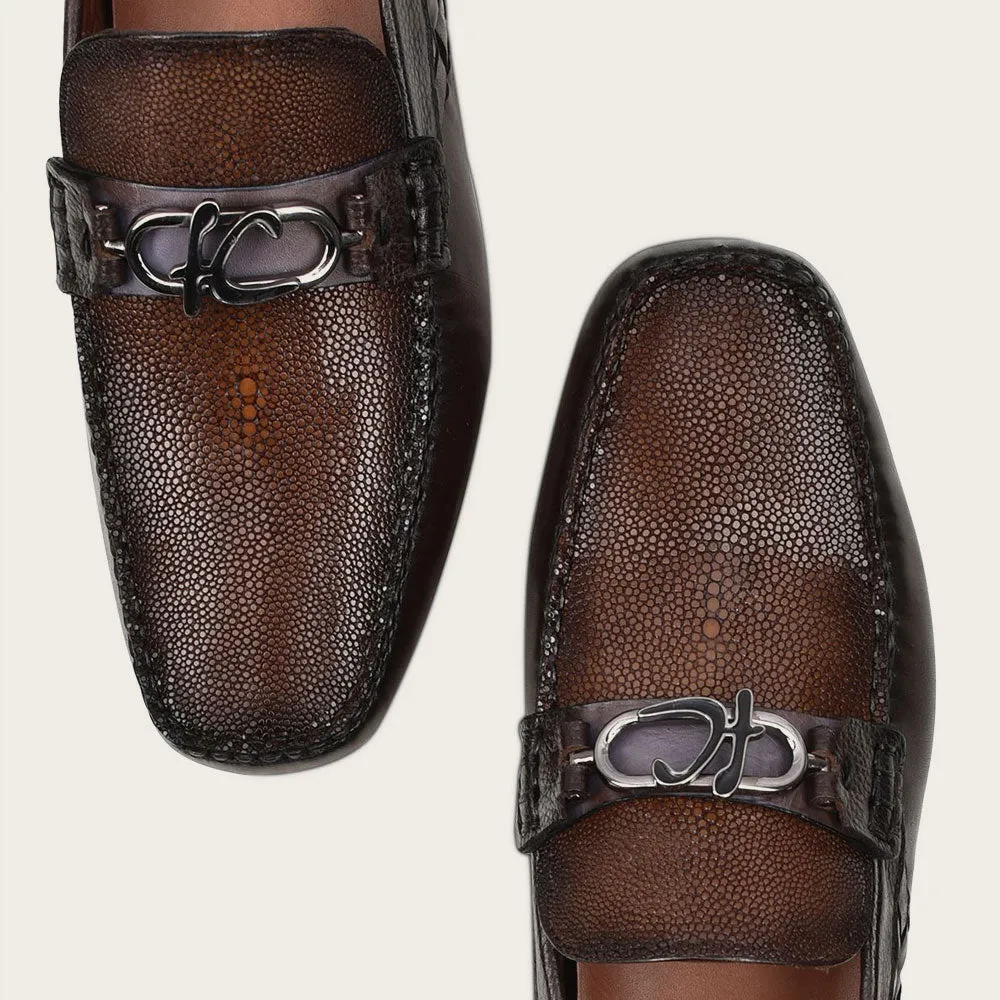 Driver dark brown exotic shoe
