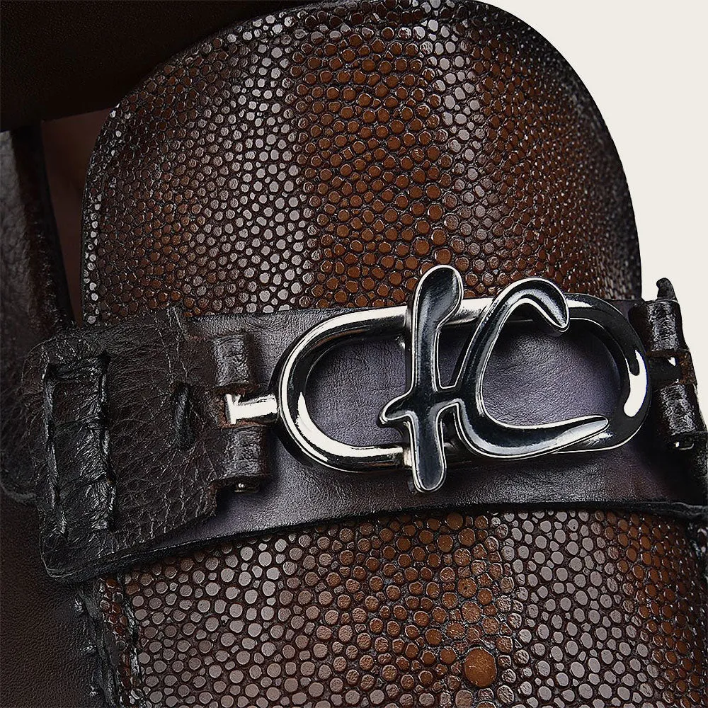 Driver dark brown exotic shoe