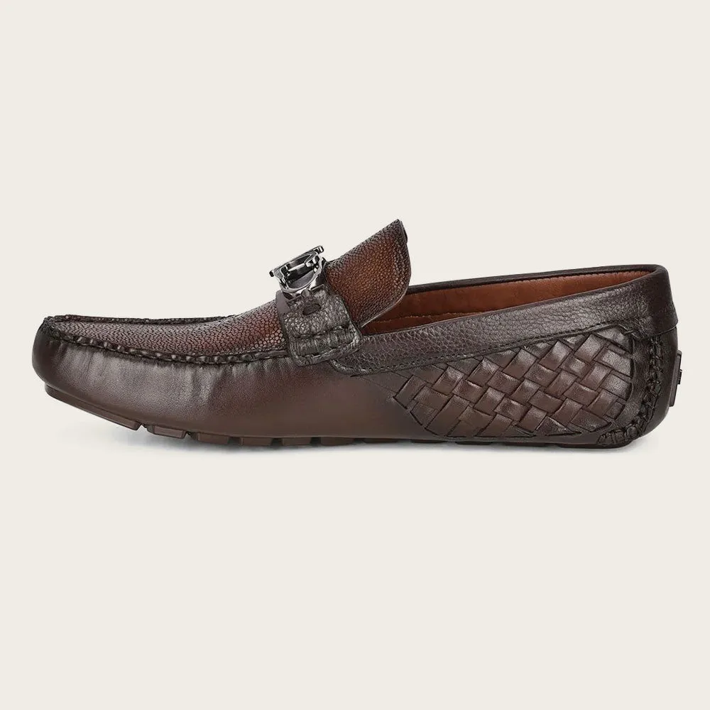 Driver dark brown exotic shoe