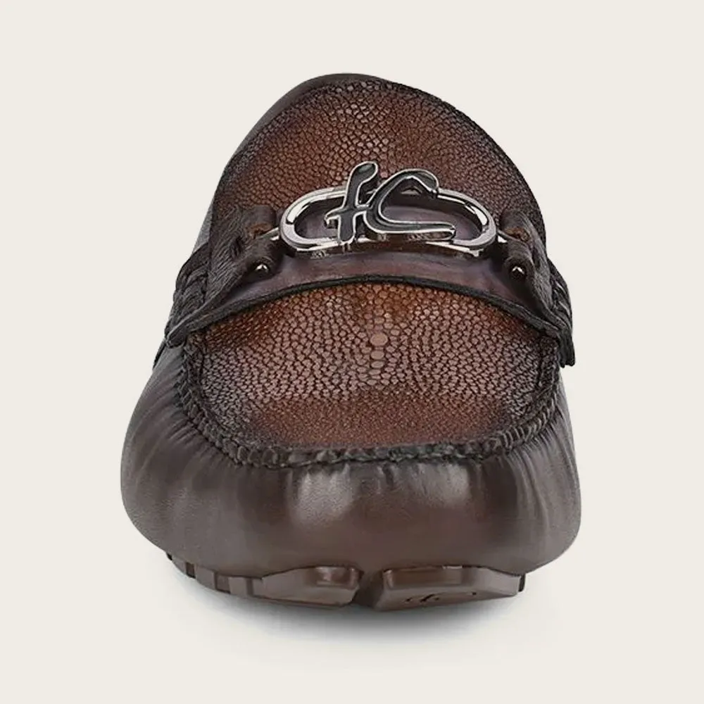Driver dark brown exotic shoe