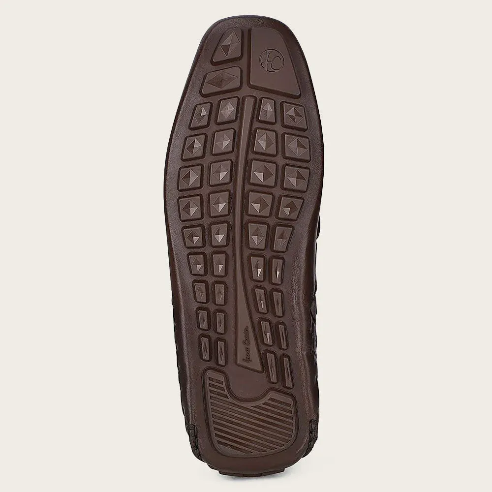 Driver dark brown exotic shoe