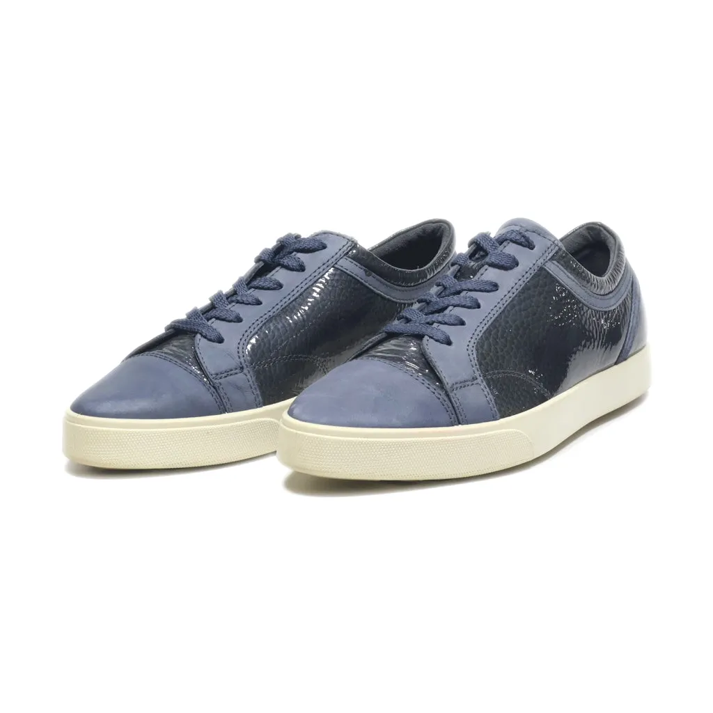 Ecco Low-Top Sneakers Leather Blue Colour For Women