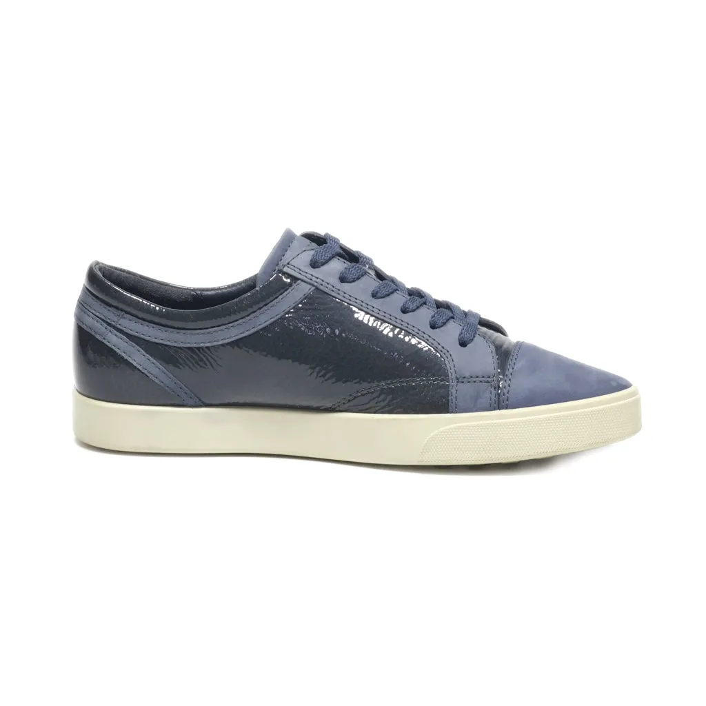 Ecco Low-Top Sneakers Leather Blue Colour For Women