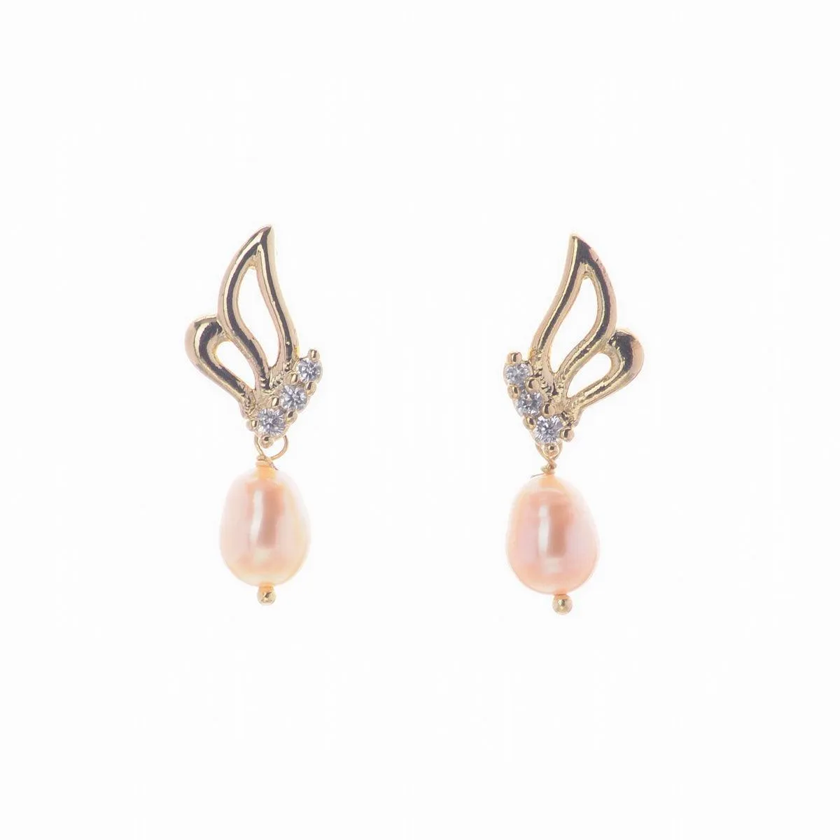 Elegant Stone Studded Pearl Earring