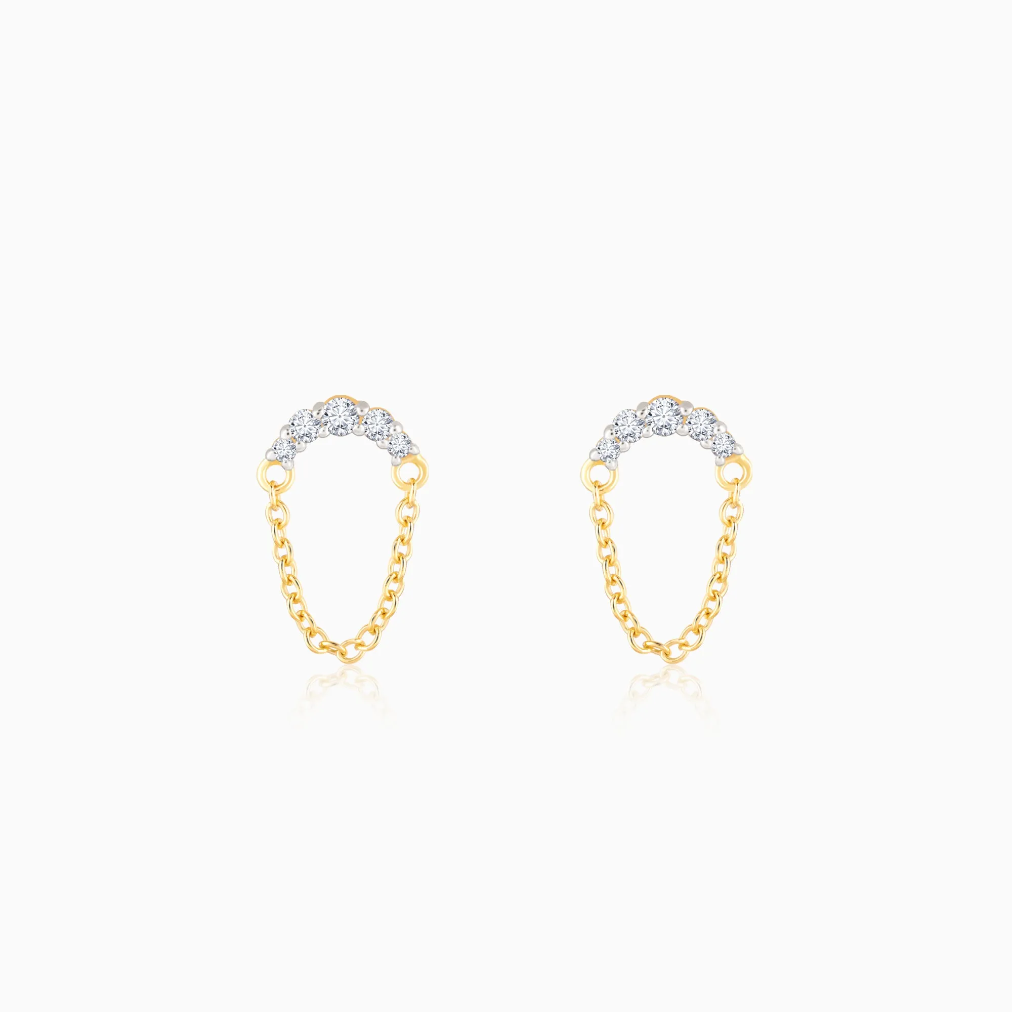 Gold Chained Charisma Diamond Earrings