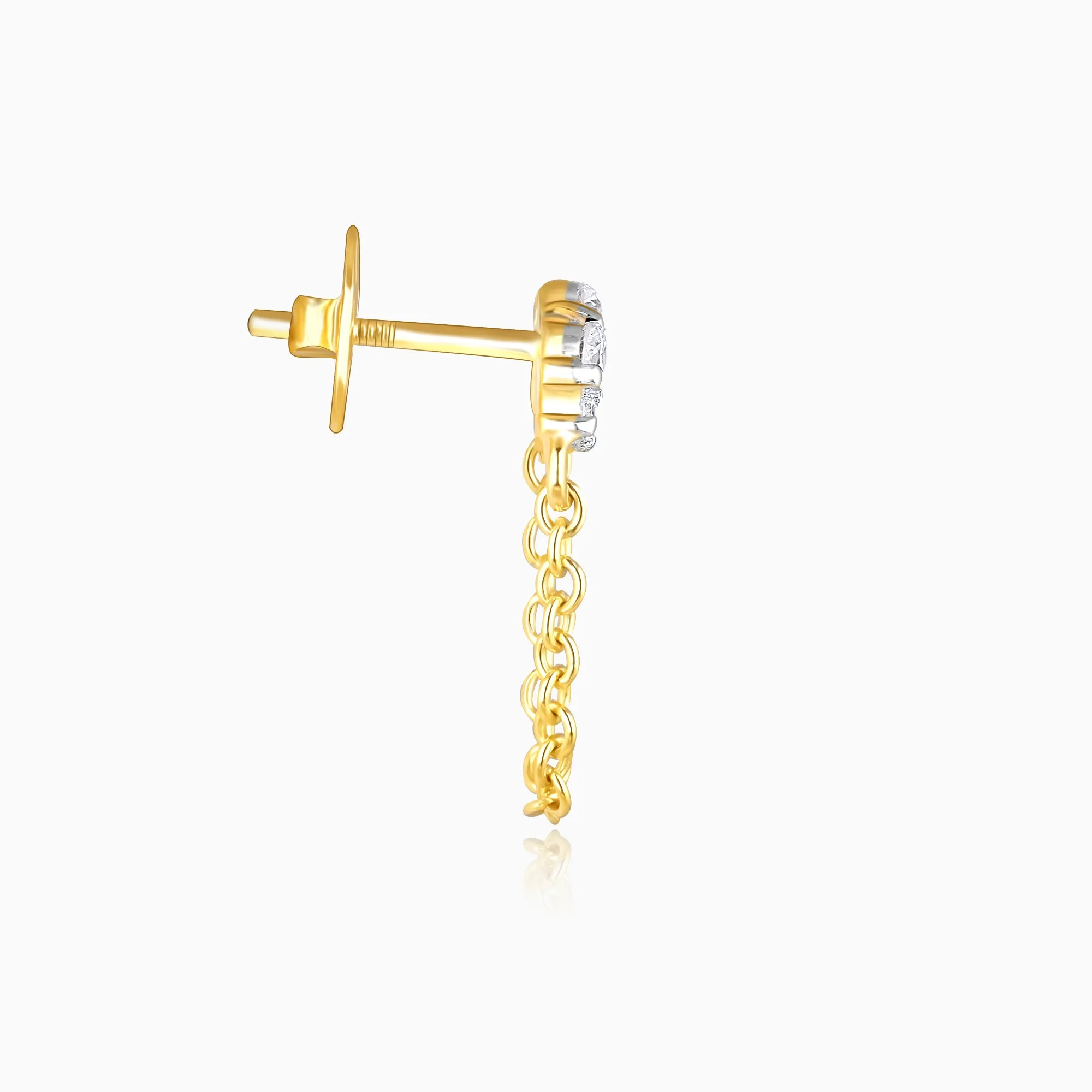 Gold Chained Charisma Diamond Earrings