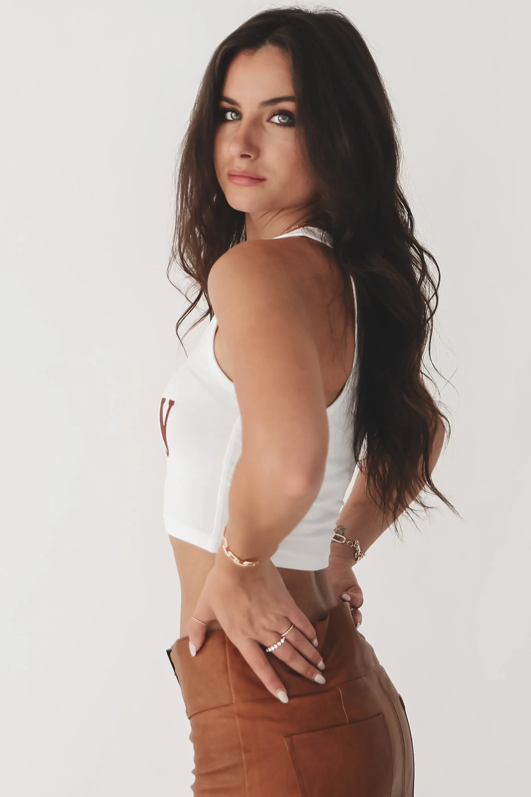 Howdy Fitted Cropped Rodeo Tank Top