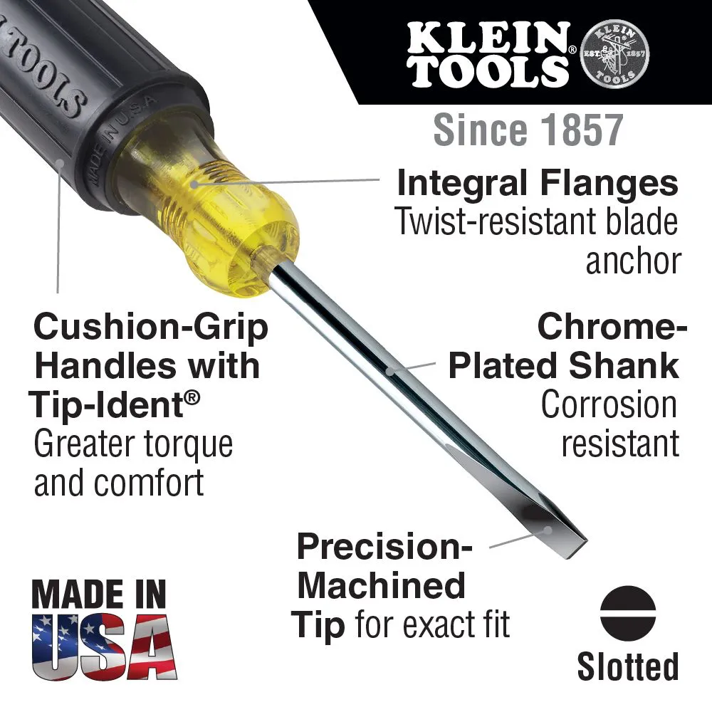 Klein Cabinet Tip Slotted Screwdrivers