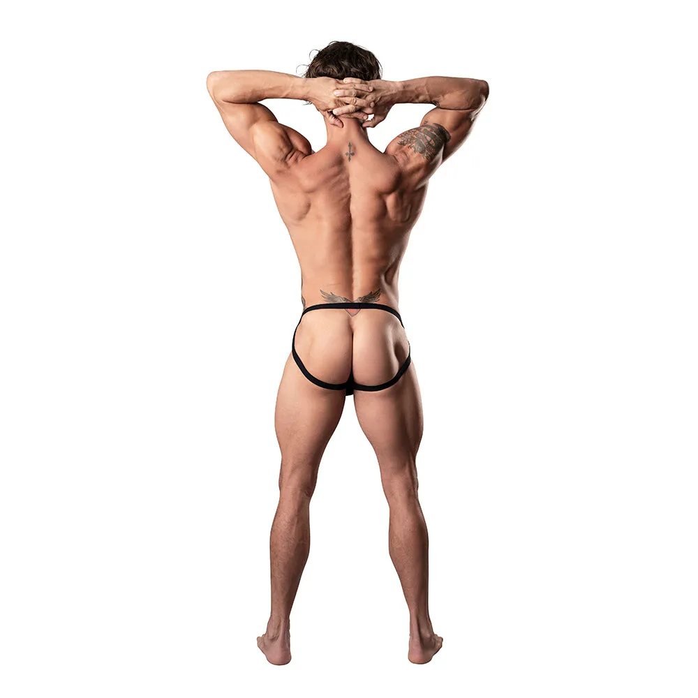 Male Power Show Stopper Jock Silver Mesh Dot L/XL