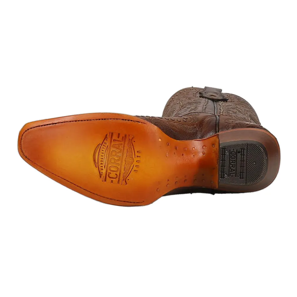 Maple Embroidered Studded Snip Toe Cowboy Boots