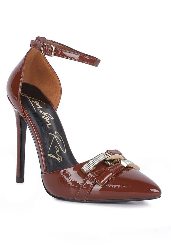 Mocktail  - Diamante Buckle Patent Stilettos for women
