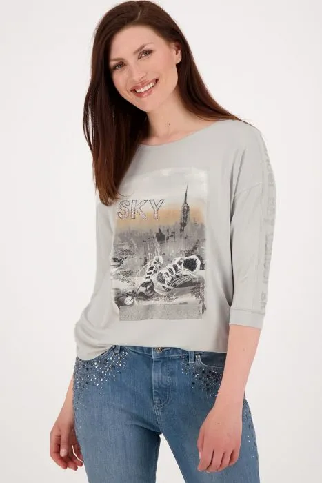 Monari shirt met foto- en tekstprint