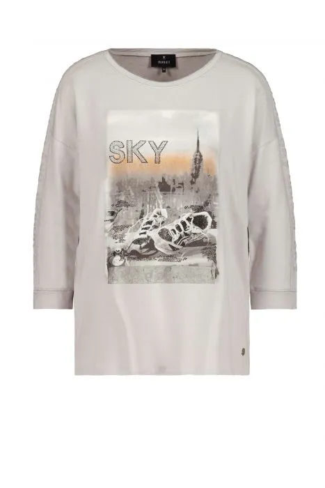Monari shirt met foto- en tekstprint