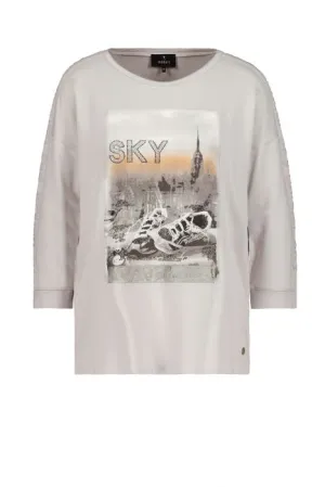 Monari shirt met foto- en tekstprint