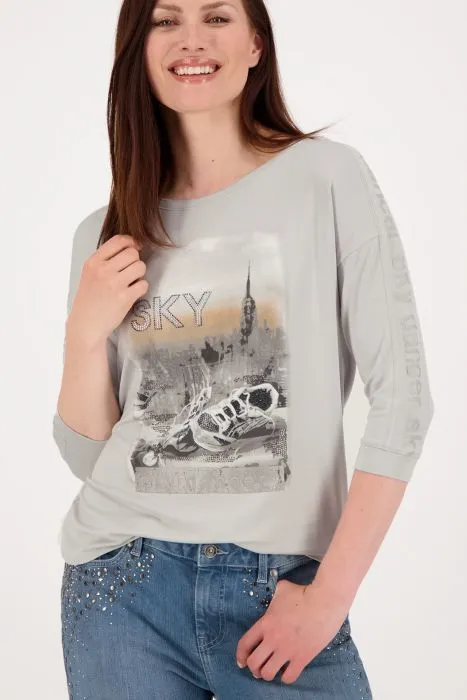 Monari shirt met foto- en tekstprint