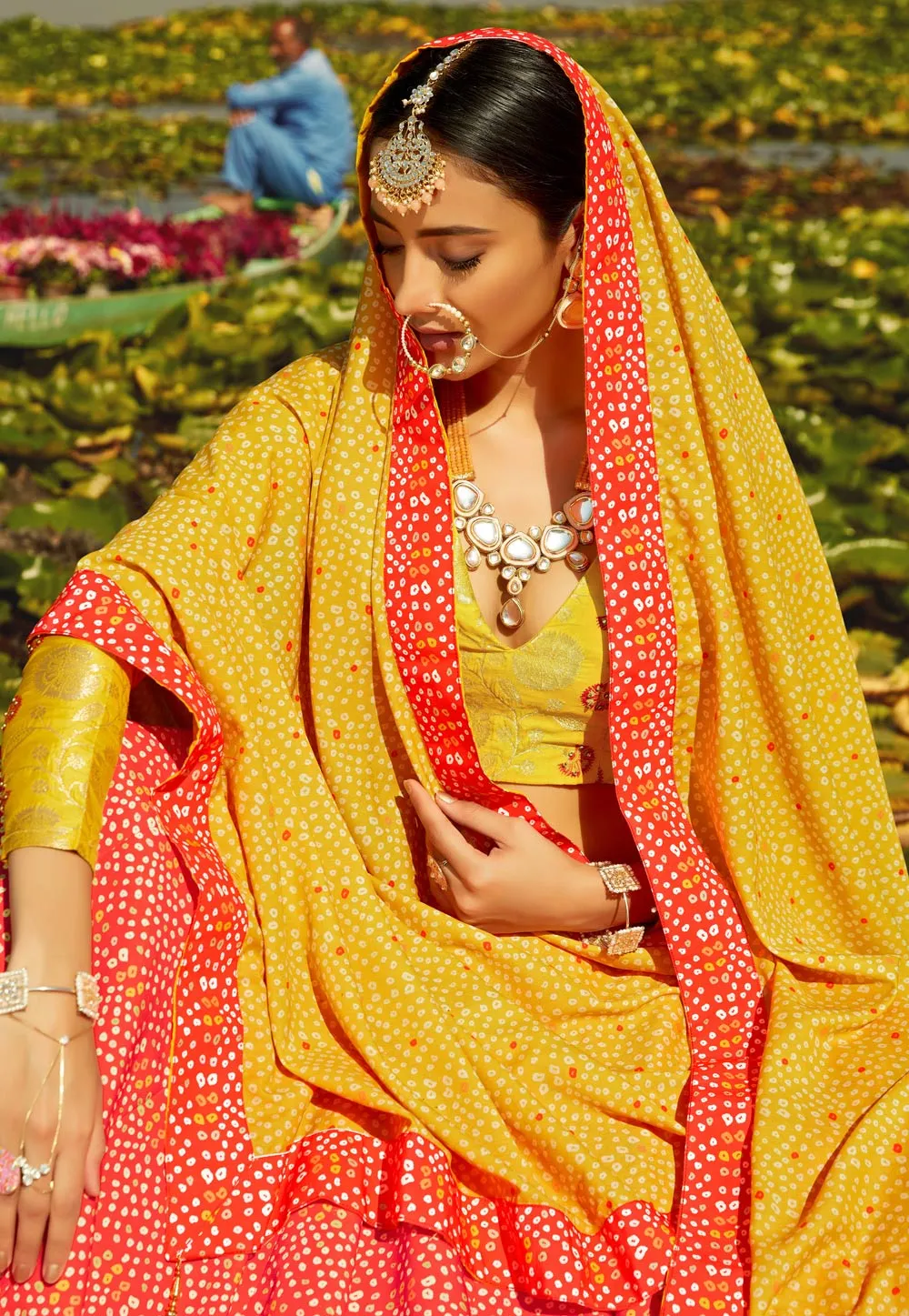Orange Multi Coloured Lehenga Choli