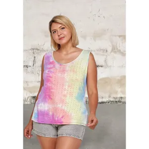 Plus Size Sleeveless Studded Detail Top