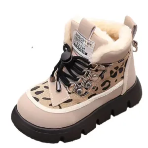 Plush Leopard Snow Boots
