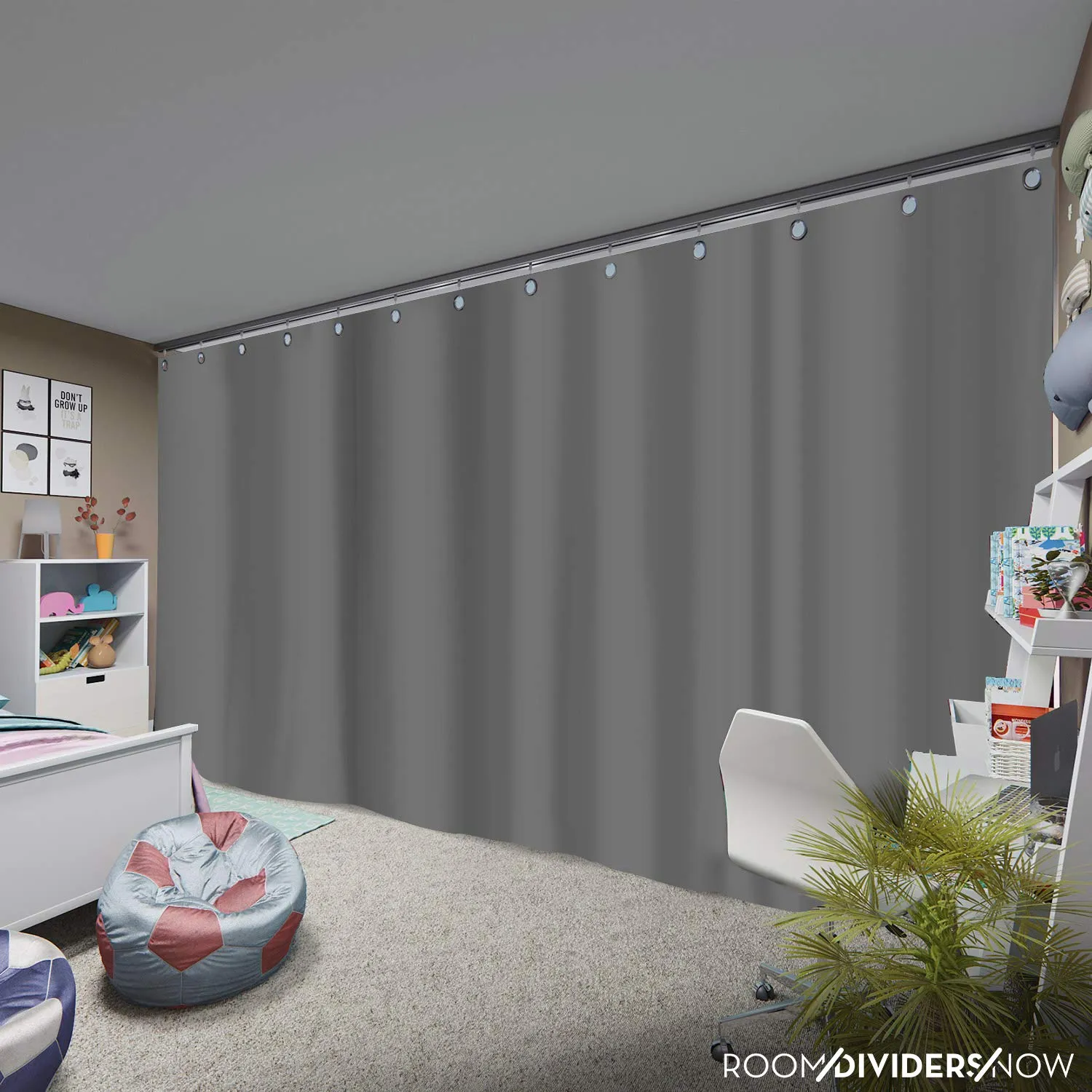 Room/Dividers/Now Ceiling Track Room Divider Kit - Slate Gray