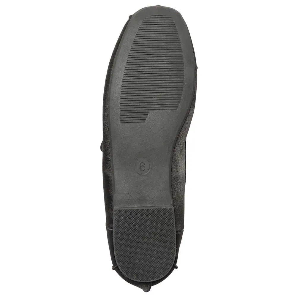 Rose Flat in Black Satin