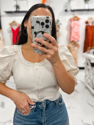 Savannah Puff Sleeves Blouse (Natural)