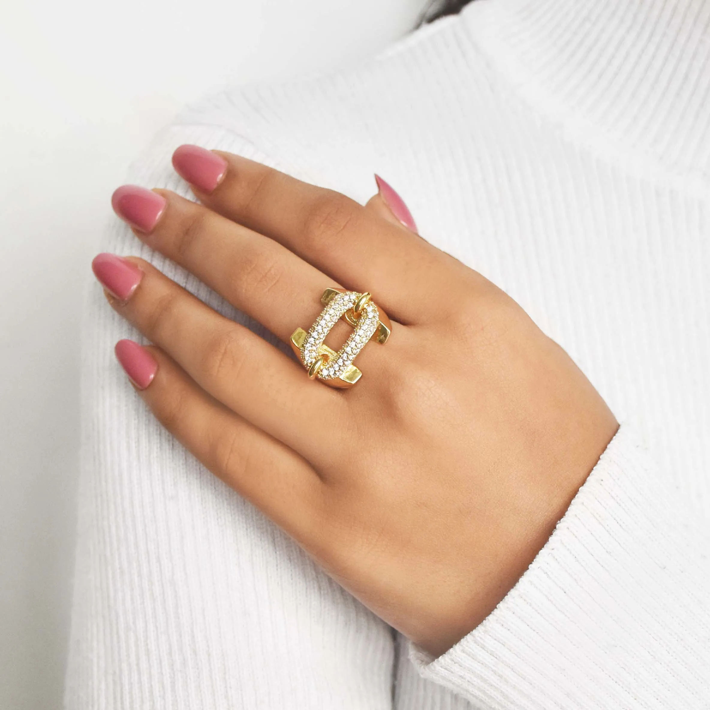 Studded Buckle Ring
