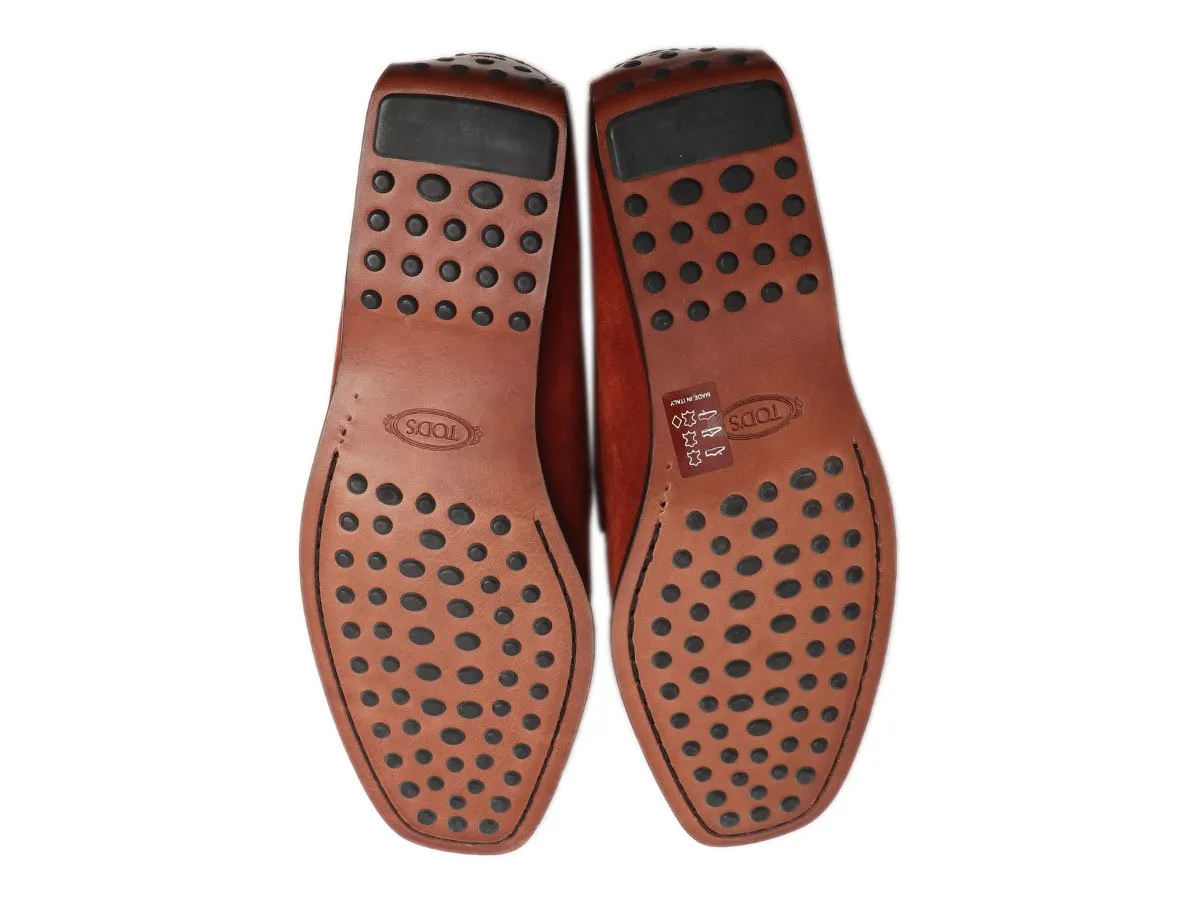 Tod's Rust Suede Loafers