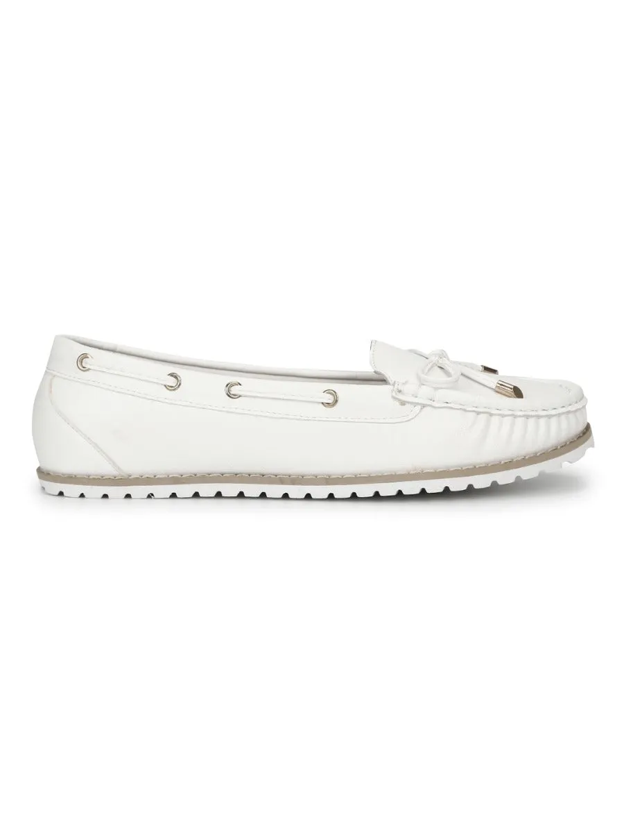 White PU Flat Belly Shoes