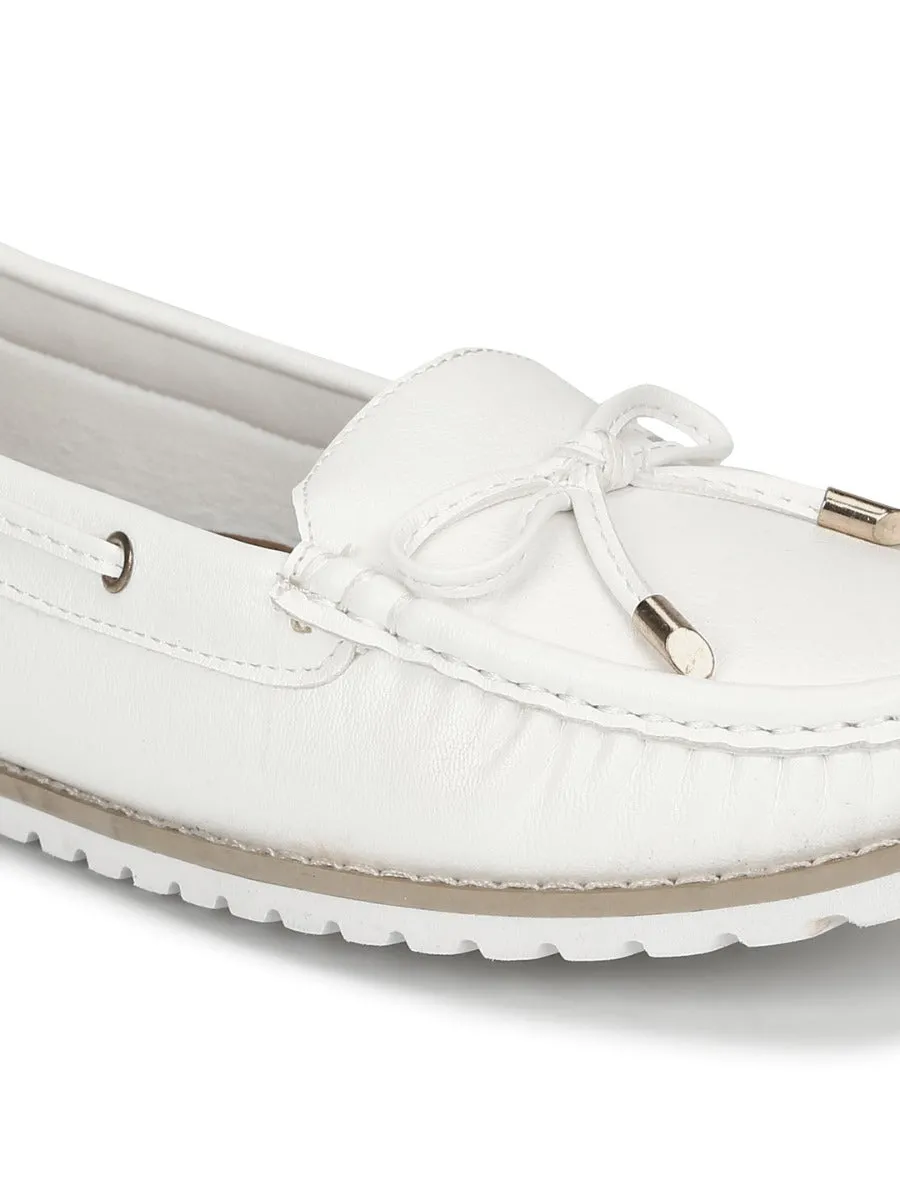 White PU Flat Belly Shoes