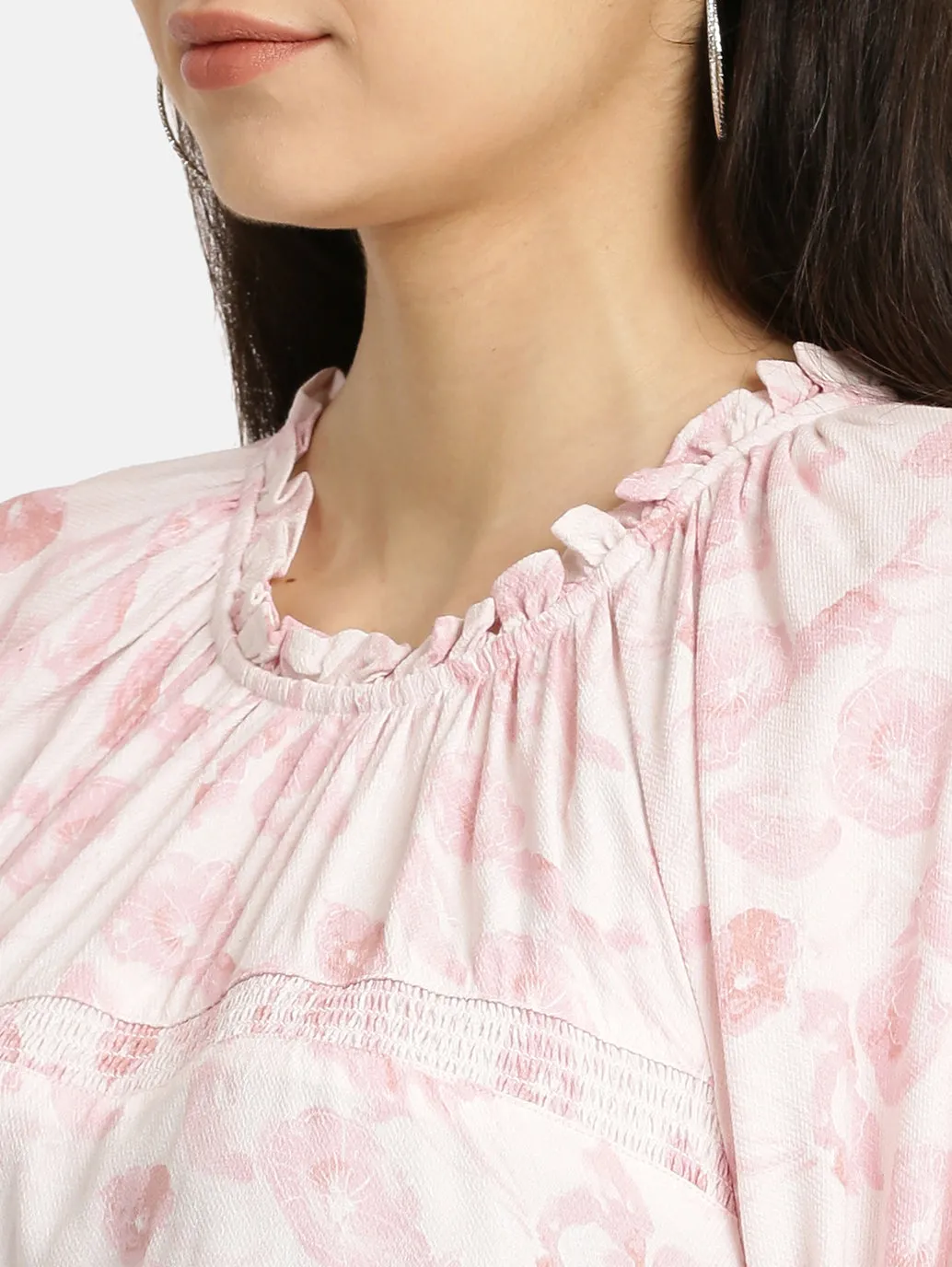 Women's Floral Print Round Neck Top